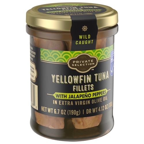 Private Selection Yellowfin Tuna Fillets with Jalapeno Peppers in Extra Virgin Olive Oil