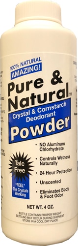 Pure And Natural Crystal & Cornstarch Deodorant Body Powder