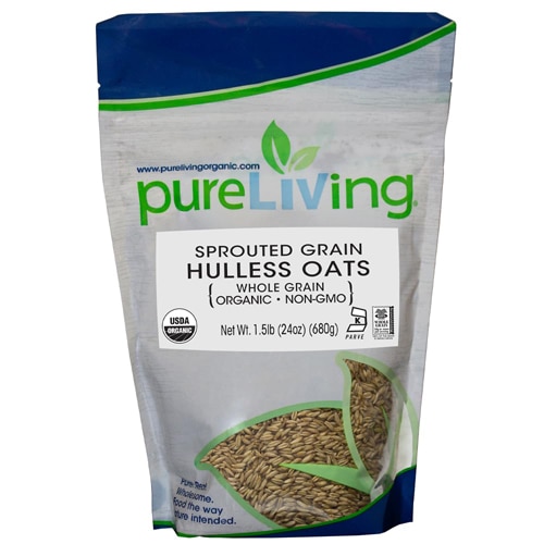 Pure Living Organic Non-GMO Sprouted Hulless Oats