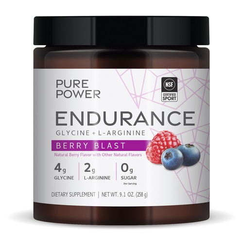 Pure Power Endurance with Glycine + L-Arginine - NSF Certified for Sport Berry Blast