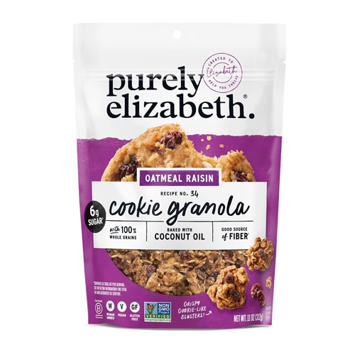 Purely Elizabeth Gluten Free Vegan Cookie Granola Oatmeal Raisin