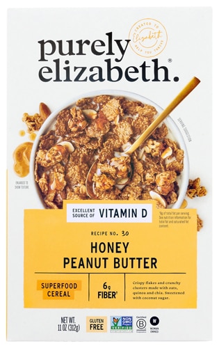 Purely Elizabeth Superfood Cereal Gluten Free Vegan Non-GMO Honey Peanut Butter