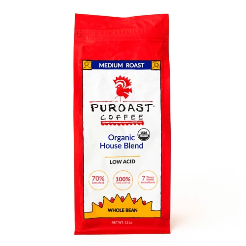 Puroast Organic Low Acid Whole Bean Coffee House Blend