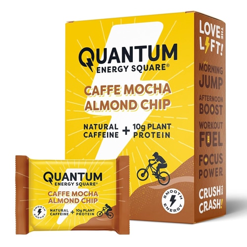Quantum Energy Square Caffeine & Protein Bars Caffe Mocha Almond Chip