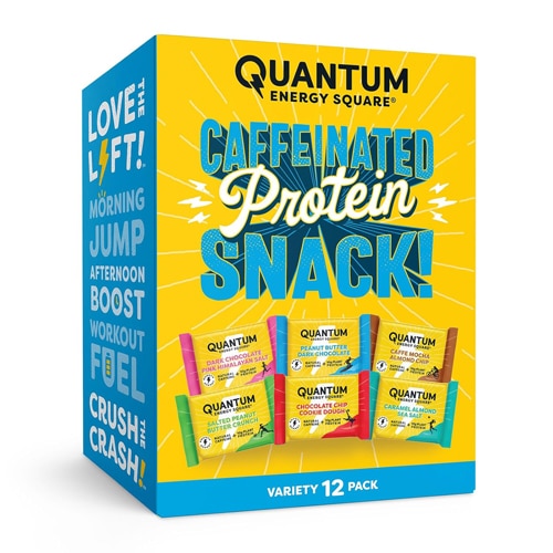 Quantum Energy Square Caffeine & Protein Bars Variety