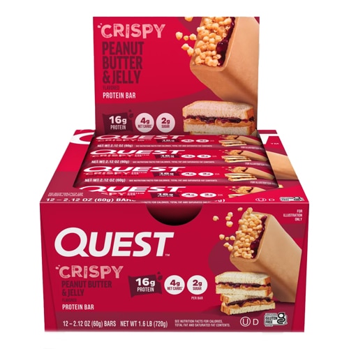 Quest Nutrition Crispy Protein Bars Peanut Butter and Jelly