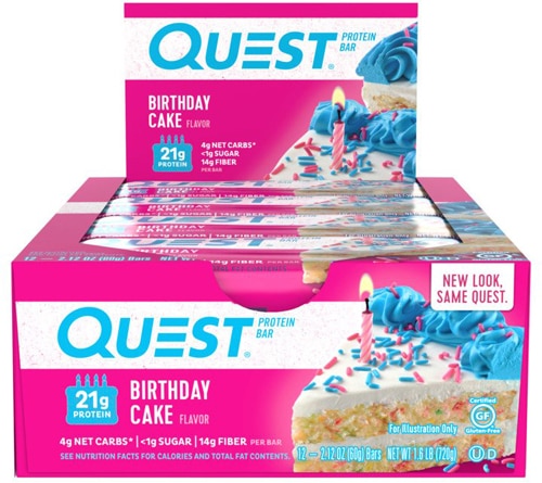 Quest Nutrition QuestBar Protein Bars Birthday Cake