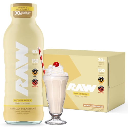 RAW Nutrition Grass-Fed Isolate 30g Protein Ready-to-Drink - Informed Sport Certified Vanilla Milkshake