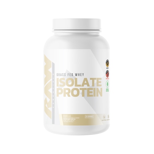 RAW Nutrition Grass Fed Whey Isolate Protein - Informed Sport Certified Vanilla