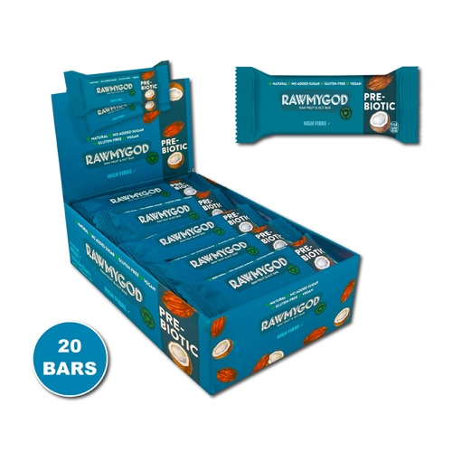 RAWMYGOD Functional Bar Raw Fruit and Nut Prebiotic