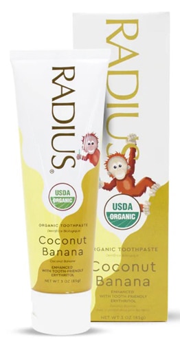 Radius Kids Organic Toothpaste Fluoride Free Coconut Banana