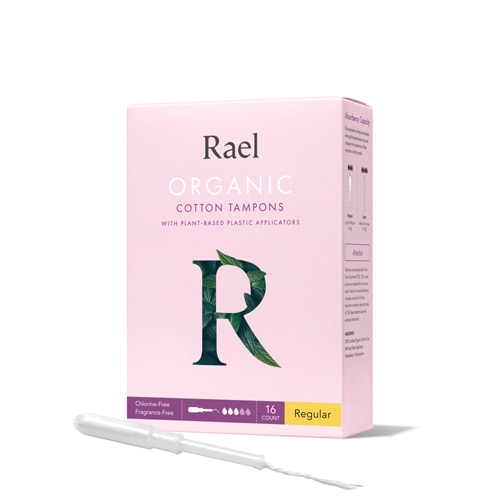 Rael Organic Cotton Tampons with Long Applicators - Regular