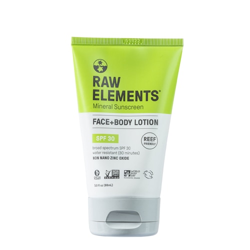 Raw Elements Face + Body Sunscreen Tube SPF 30