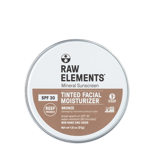 Raw Elements Mineral Sunscreen Tinted Facial Moisturizer Tin - SPF 30 Bronze