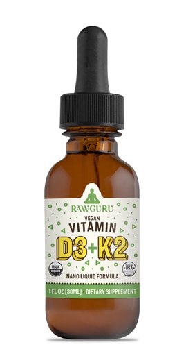 RawGuru Organic Nano Vitamin D3 + K2 Supplement Tincture