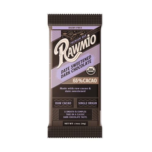 Rawmio Organic Dark Chocolate Bar 65% Cacao Date Sweetened