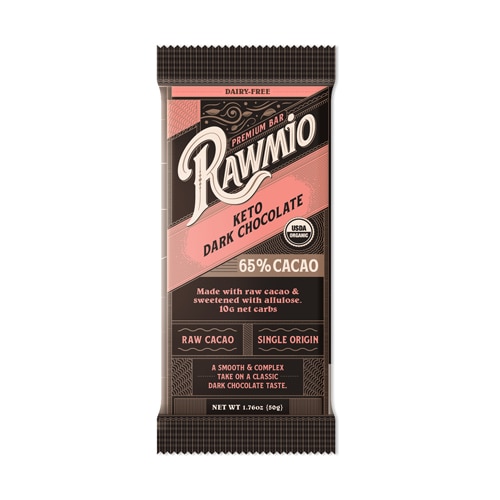 Rawmio Organic Dark Chocolate Bar 65% Cacao Keto