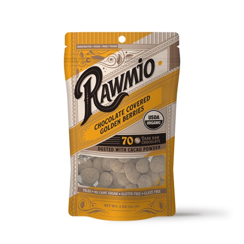 Rawmio Organic Dark Raw Chocolate Covered Golden Berries