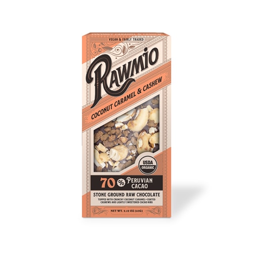Rawmio Organic Raw Chocolate Bark Coconut Caramel & Cashew