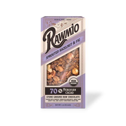 Rawmio Organic Raw Chocolate Bark Sprouted Hazelnut & Fig