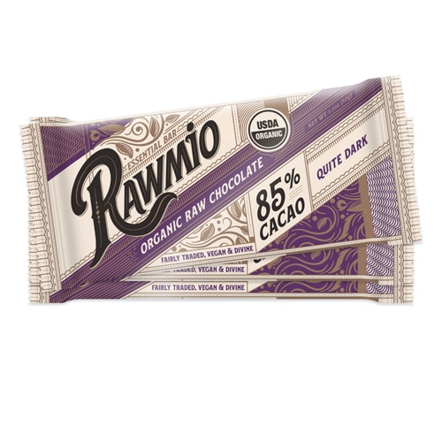 Rawmio Organic Raw Chocolate Essential Bar 85% Cacao Pack of 3 Quite Dark Chocolate