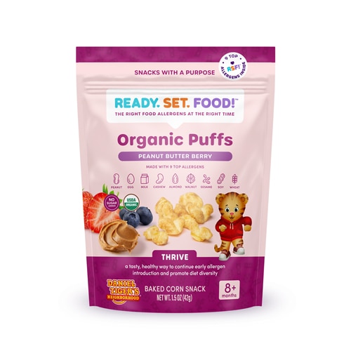 Ready. Set. Food! Organic Baby Snack Puffs Peanut Butter Berry