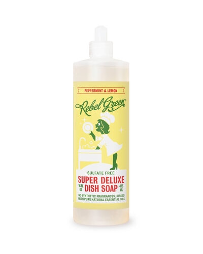 Rebel Green Super Deluxe Sulfate Free Dish Soap Peppermint & Lemon