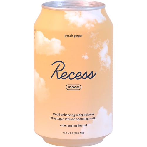 Recess Mood Magnesium Infused Sparkling Water Peach Ginger