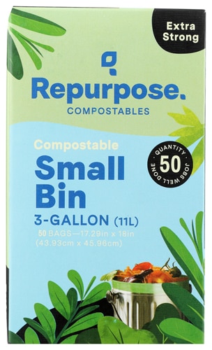 Repurpose Compostable Small Bin Waste Bags - 3 Gallon