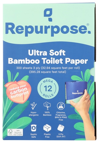 Repurpose Toilet Paper Hypoallergenic Septic Safe 3 Ply Ultra Soft Bamboo