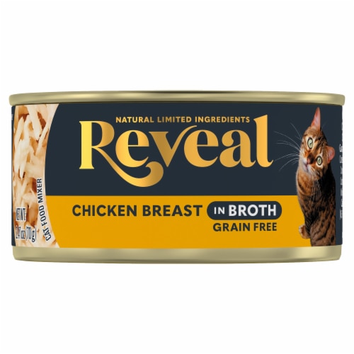 Reveal Wet Cat Food Mixer in Broth Chicken Breast