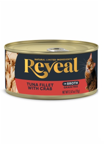 Reveal Wet Cat Food in Broth Tuna Fillet with Crab