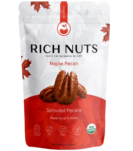 Rich Nuts Sprouted Pecans Maple Pecan