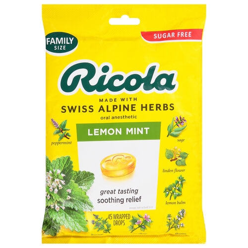 Ricola Sugar Free Herb Throat Drops Lemon Mint