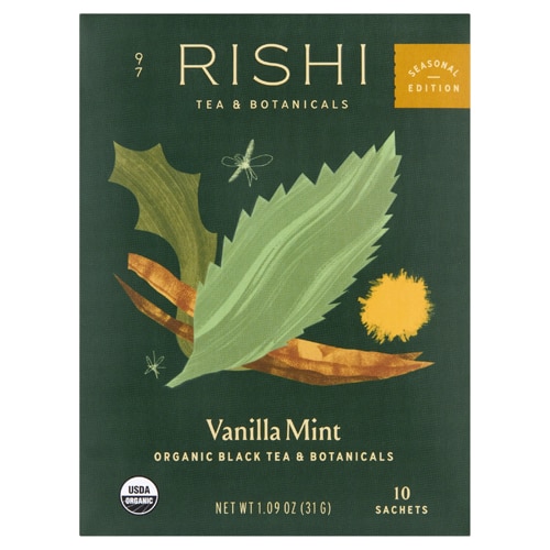 Rishi Tea Seasonal Edition Tea - Organic Black Tea & Botanicals Vanilla Mint