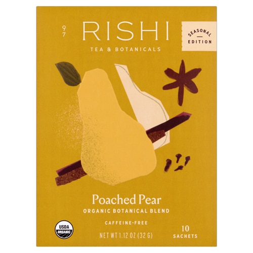 Rishi Tea Seasonal Edition Tea - Organic Caffeine-Free Botanical Blend Poached Pear