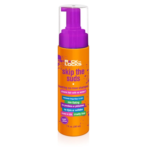Rock The Locks Kids Rinse-Free Foaming Shampoo Skip the Suds Super Citrus