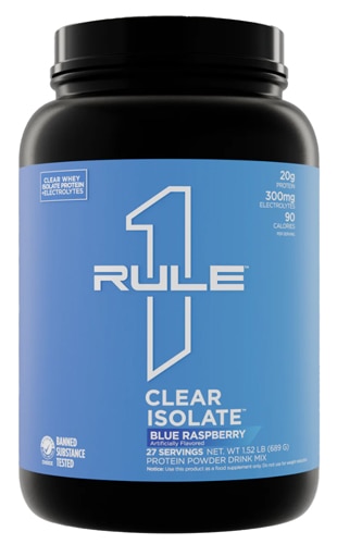 Rule One Proteins Clear Isolate Blue Raspberry