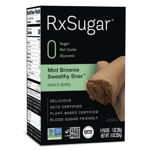 RxSugar Gluten Free Non-GMO Swealthy Snax Bar Mint Brownie