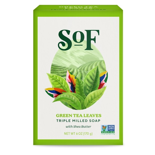 SOF Triple Milled Soap Bar Green Tea Leaves