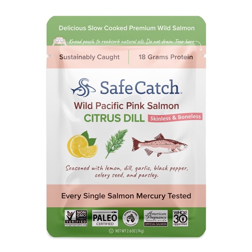 Safe Catch Wild Pacific Pink Salmon Skinless & Boneless Citrus Dill