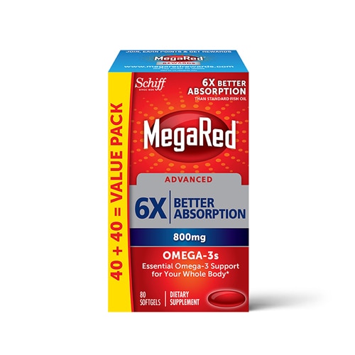 Schiff MegaRed Advanced 6X Absorption Softgels Omega 3 Supplement