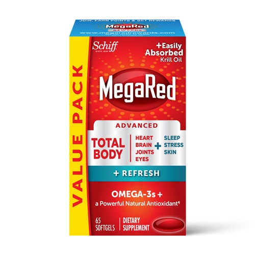 Schiff MegaRed Advanced Softgels Total Body + Refresh Krill Oil Omega 3