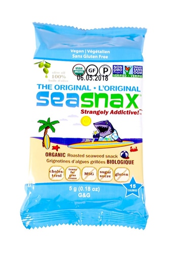 SeaSnax Organic Roasted Seaweed Snacks Olive Oil