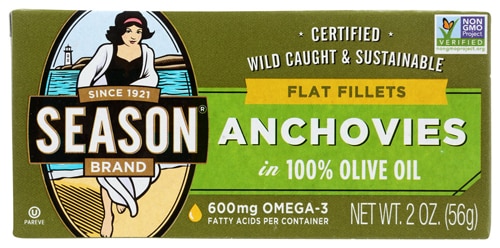 Season Flat Fillets Anchovies in 100% Olive Oil