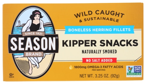 Season Naturally Smoked Kippered Snacks No Salt Added