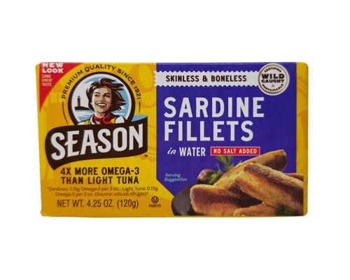 Season Skinless & Boneless Sardines in Water No Salt Added