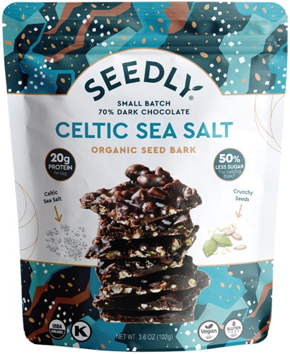 Seedly Organic Seed Bark Dark Chocolate Celtic Sea Salt