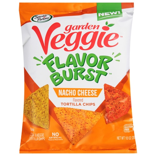 Sensible Portions Garden Veggie Flavor Burst Tortilla Chips Nacho Cheese