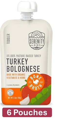 Serenity Kids Baby Food Puree 7+ Months Turkey Bolognese with Bone Broth